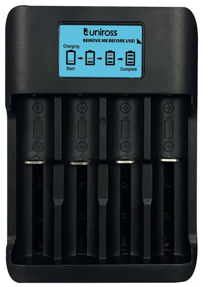 Uniross UCX007 Smart Tech Fast Charger (2-3 hours) for 11 Types of NiMH and Lithium Batteries