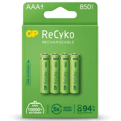 GP ReCyko+ Recharg Batteries AAA 850mah 4pcs 656.859UK