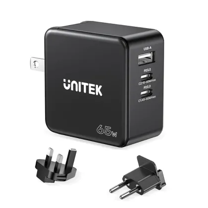 Unitek Charge Wall 65W 4in1 GaN Charger Black P1117B