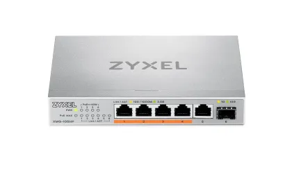 Zyxel 5-Port 2.5G Multi-Gigabit PoE Switch, 4 PoE + 10G SFP+ XMG-105HP