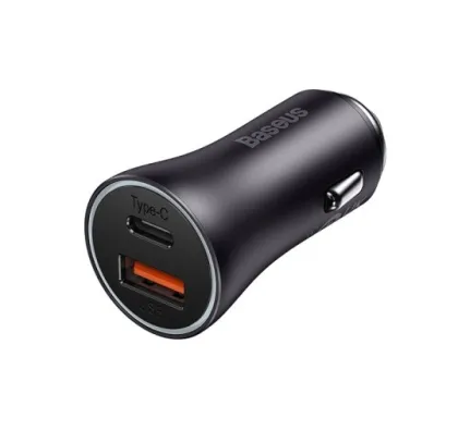 Baseus Golden Contactor Max Car Charger U+C 60W Dark Gray