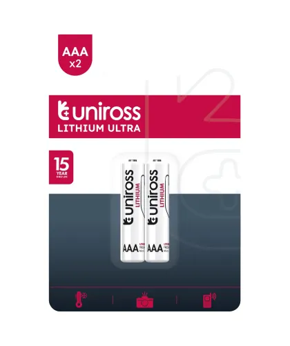 Uniross Lithium AAA Battery 1250mAh (2pack)