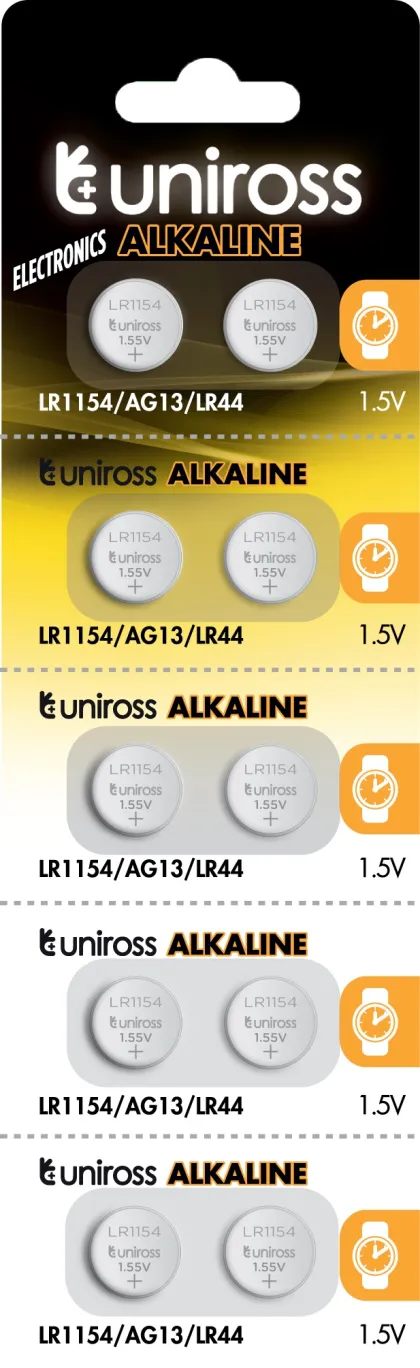 Uniross Alkaline-Coin LR1154 AG13 LR44 Battery (10pack)