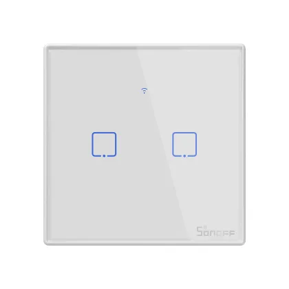 Sonoff T2EU2C-TX WiFi Smart Wall Touch Switch 2-Button White