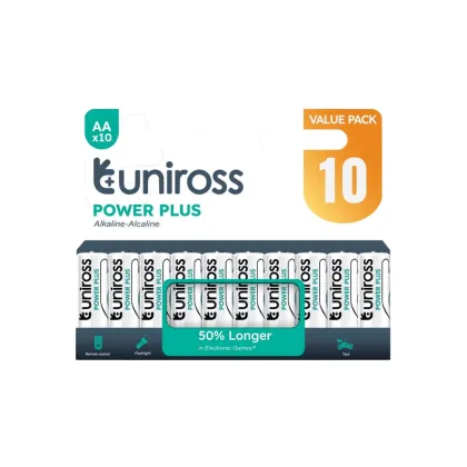 Uniross Alkaline AA Power Plus Value Pack 10 Pcs (New)