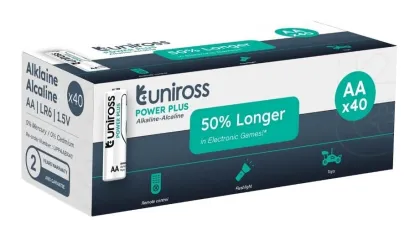 Uniross Alkaline AA Power Plus Box of 40 Pcs (New)