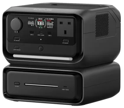 EcoFlow RIVER 3 Max 572Wh 600W with 3 UK plugs 100W USB-C (Plus + EB300)
