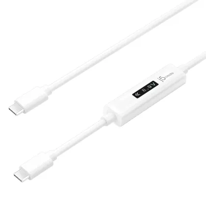 j5create Charging Cable USB-C to USB-C with OLED Dynamic Power Meter 100W JUCP14