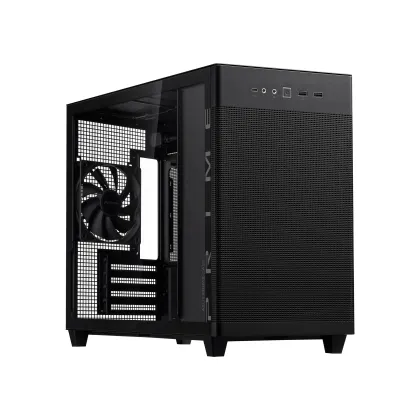 ASUS PC Case mATX Tempered Glass Panel USB-C PRIME AP201 Black