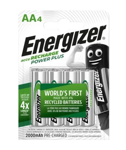 Energizer Power Plus Rechargeable AA Batteries 2000 mAh (4pcs)