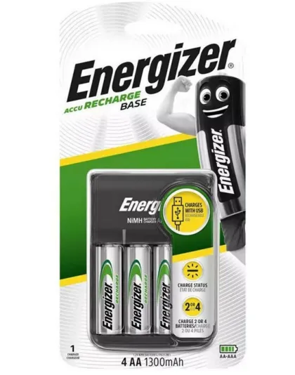 Energizer Charger for AA/AAA Rechargeable Batteries Includes 4x 1300 AA Batteries