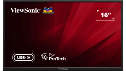 Viewsonic Monitor Portable 16" Full-HD with USB-C/HDMI, PD, Foldable Stand & Protective Sleeve VA1650