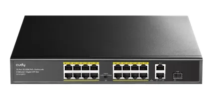 Cudy Switch PoE FE 16PoE + 2GbE + 1SFP Uplink 200W R/M FS1018PS1