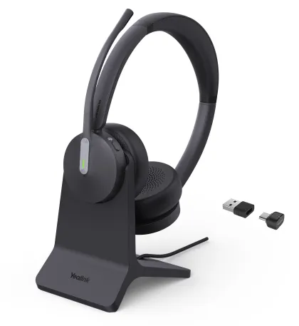 Yealink Headset Wireless Bluetooth 3-Mic NC with B/T Dongle & Charging Stand BH70 Dual Teams