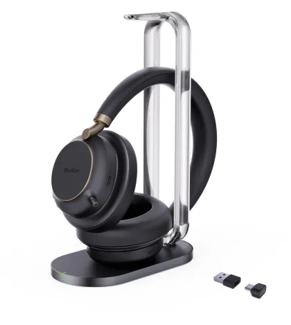 Yealink Headset Wireless Bluetooth ANC Over-Ear with B/T Dongle & Charging Stand BH76 Plus Teams