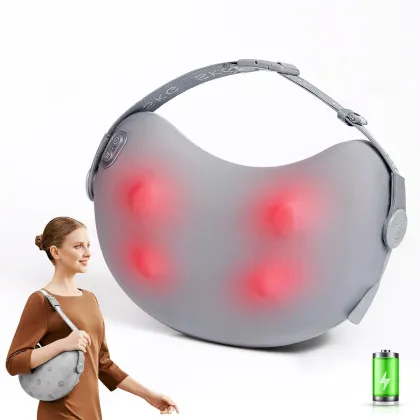 SKG T1 Pro Rechargeable Massage Pillow with Heat for Back, Waist & Neck