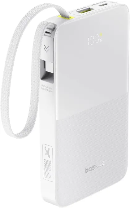 Baseus Powerbank 22.5W 10000mAh + Display EnerFill FC51 Bipow2 Pro  White