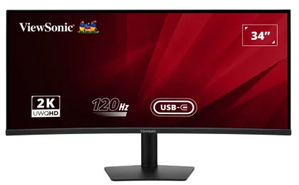 Viewsonic Monitor VA 34'' UWQHD IPS Curved UltraWide 120Hz USB-C Hub/PD/Speakers VA3420C