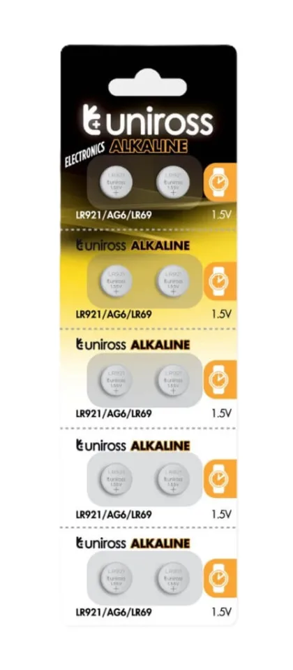 Uniross Alkaline-Coin LR921 AG6 LR69 Battery (10pack)