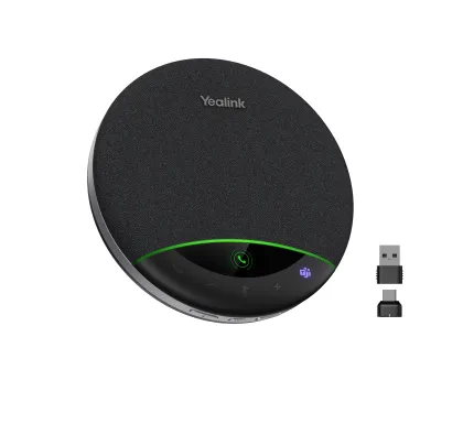 Yealink Speakerphone Bluetooth Portable, AI Microphone, 5m Voice Pickup, DaisyChain, LCD  & BT Dongle SP96 USB-C/A