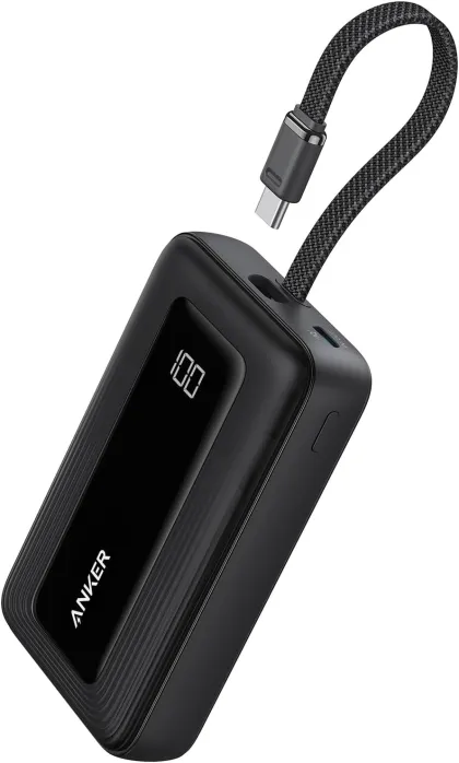 Anker Mobile Powerbank 10000 30W Built-In USB-C Cable Black