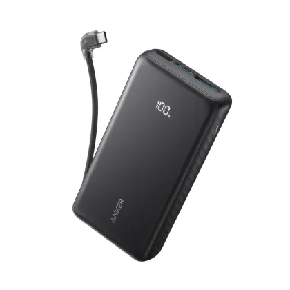 Anker Mobile Powerbank 20000 22.5W Built-In USB-C Cable Black