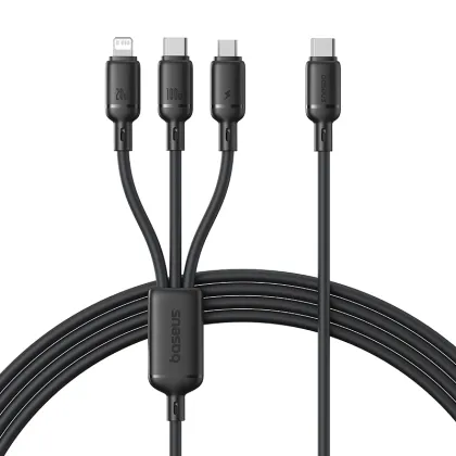 Baseus Cable 3in1 USB-C/Micro/Light to USB-C Silky One-for-Three 100W 1.5m Black