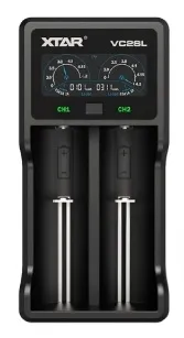 XTAR VC2S 2A Charger w/Display 2-Slots Lithium/NIMH 10440 to 26650