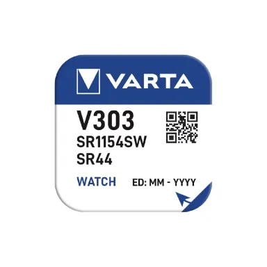 Varta Silver Oxide Coin Cell Battery 303 SR44 SR44SW (Low Drain)