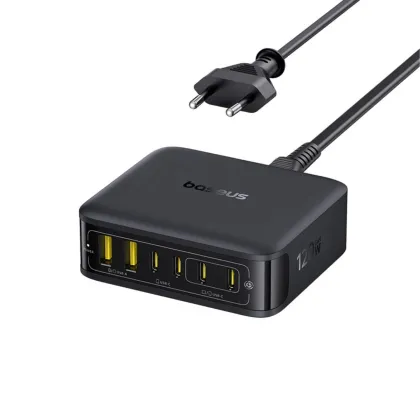 Baseus Charger Desktop  120W 4 USB C+2 USB A, PD3.0, GaN, EnerFill FH21   Cosmic Black