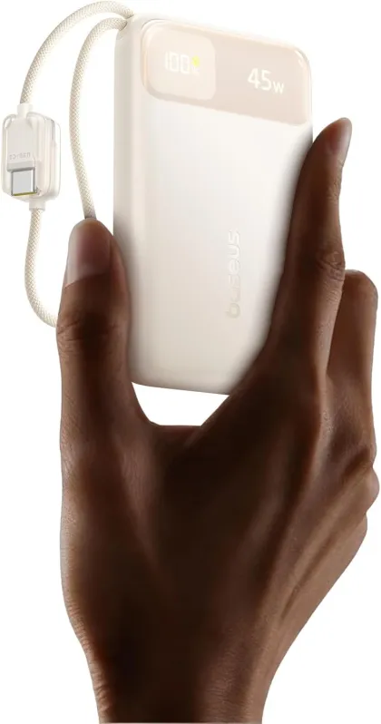 Baseus Powerbank 45W 10000mAh + Display EnerFill FC11 Beige
