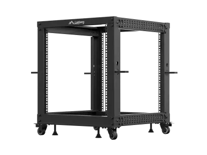 Lanberg Open Rack 19" 12U Adj.Depth 600-1000mm Black
