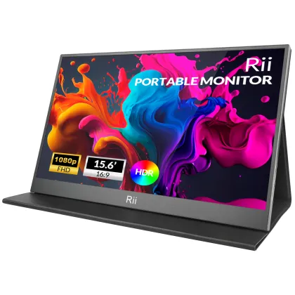 Rii Monitor Portable 15.6" Full-HD with USB-C/HDMI & Case/Stand RS100