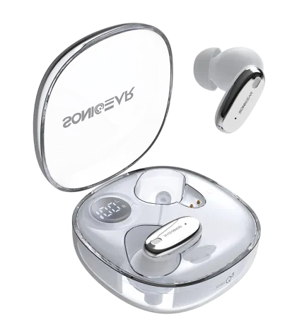 SonicGear Earphones Bluetooth ANC+Display EarPump Jewel Q3 White