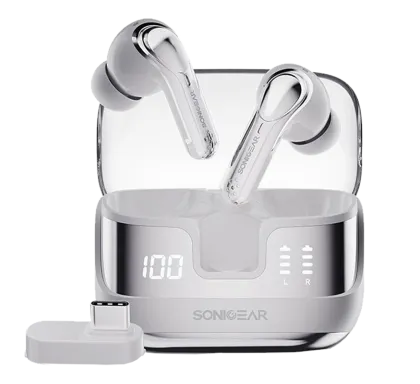 SonicGear Earphones Bluetooth & USB-C Dongle for PC EarPump XP2 Platinum