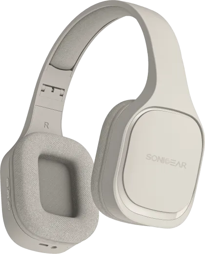 SonicGear Headphones Bluetooth Fabric + Foldable AIRPHONE 7 Chalk Grey