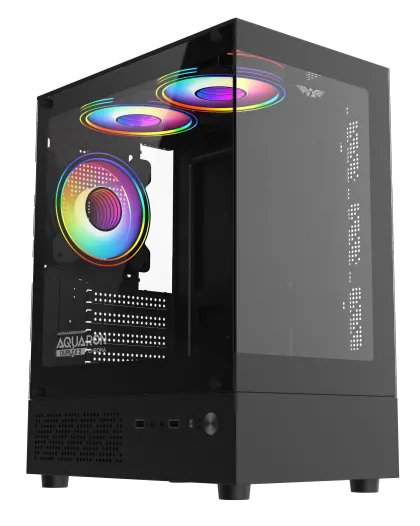 Armaggeddon Gaming Case M-ATX AQUARON DUPLEX 2 CHROMA Black (3x Chroma Fans)