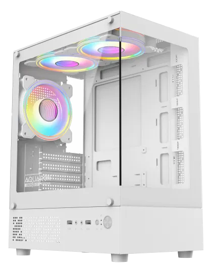 Armaggeddon Gaming Case M-ATX AQUARON DUPLEX 2 CHROMA White (3x Chroma Fans)