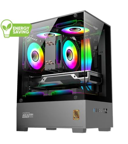 Armaggeddon Gaming Case M-ATX AQUARON NEMO Black (3x Chroma Fans & 250W 80+ PSU)