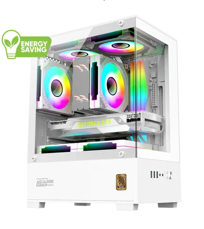 Armaggeddon Gaming Case M-ATX AQUARON NEMO White (3x Chroma Fans & 250W 80+ PSU)