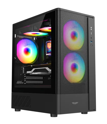 Armaggeddon Gaming Case M-ATX AQUARON NEMO 3 Black (5x RGB Fans & 250W 80+ PSU)