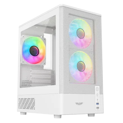 Armaggeddon Gaming Case M-ATX DEEPFREEZE DUPLEX 2 CHROMA White (3x Chroma Fans)