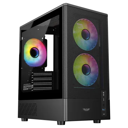 Armaggeddon Gaming Case M-ATX DEEPFREEZE DUPLEX 2 Black 3x ARGB Fans