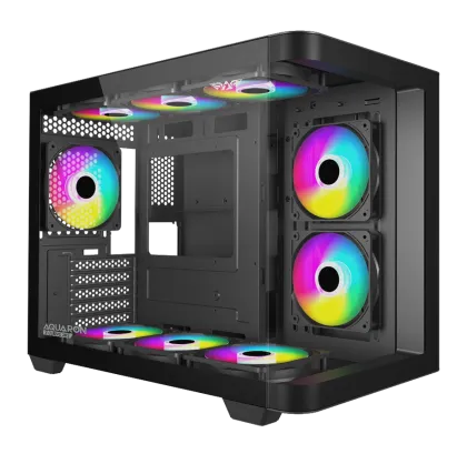 Armaggeddon Gaming Case ATX AQUARON X-Curve GiGa 10 E X10 With 10x ARGB Fans Black
