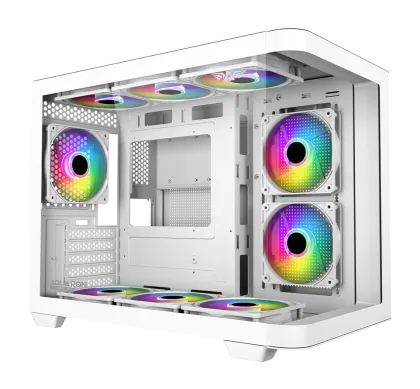 Armaggeddon Gaming Case ATX AQUARON X-Curve GiGa 10 E X10 With 10x ARGB Fans White