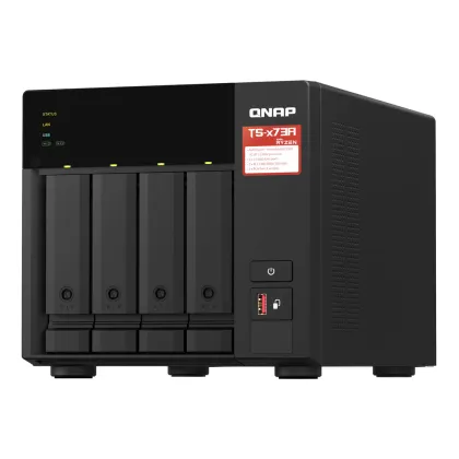 QNAP NAS 4-Bay Tower AMD Ryzen Quad-Core, 8GB RAM, PCIe Slot, SSD Caching & Dual 2.5GbE Ports TS-473A