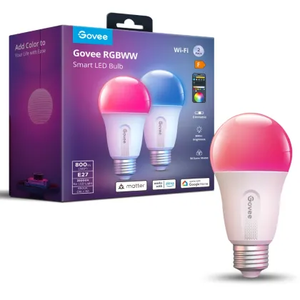 Govee Bulb Ceiling E27 Smart LED 800 Lumens RGBWW (Pack of 2) B6004C02