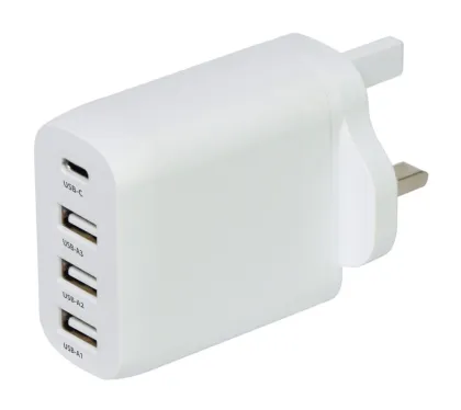 Mercury POWER Wall Charger 35W 3xUSBA 1xUSBC White 421.724UK