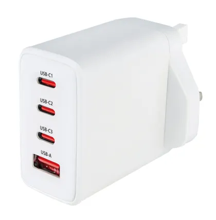 Mercury POWER Wall Charger 65W 3xUSBC 1xUSBA White 421.726UK