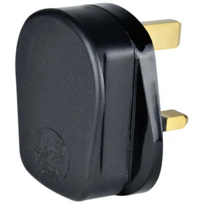 Mercury POWER Mains Plug UK 13A Fuse Rubber Black 429.627UK